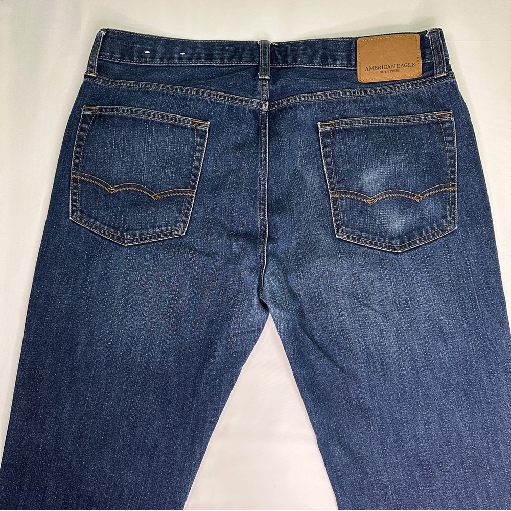 American Eagle Outfitters Men's Dark Blue Straight Jeans 36W X 32L - Picture 5 of 9